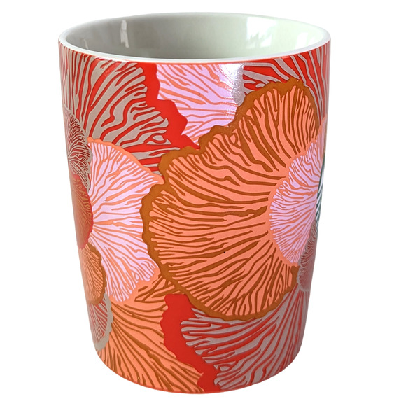 STARBUCKS 2021 Coral Red Mermaid Logo Coffee Mug Cup 10 Fluid Ounces Fl Oz - Picture 3 of 7
